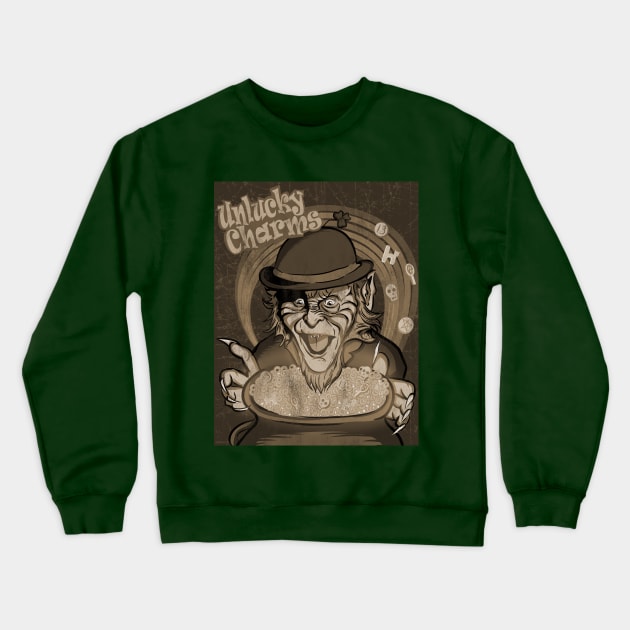 Unlucky Charms-Sepia Crewneck Sweatshirt by lilspoonz